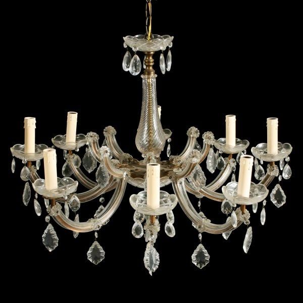 Antique Early 20th Century 8 Branch Chandelier 