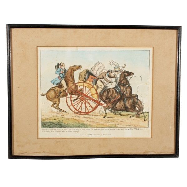Antique Pair of Henry Aitken Coloured Etchings 