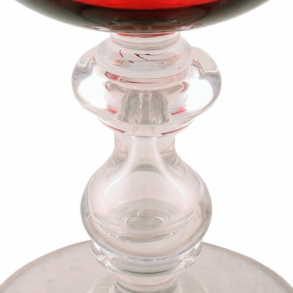 Antique Large Ruby Glass Goblet 
