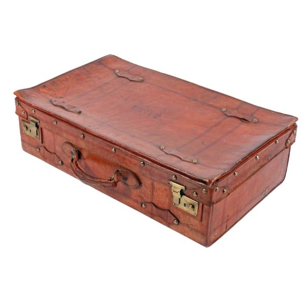 Antique Expanding Leather Suitcase 