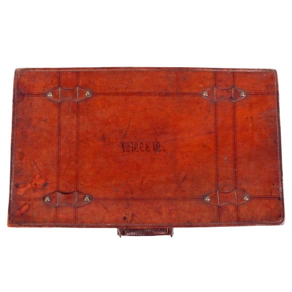 Antique Expanding Leather Suitcase 