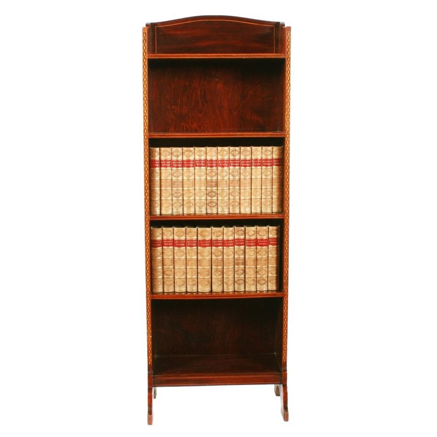 Antique Slim Edwardian Open Bookshelves 