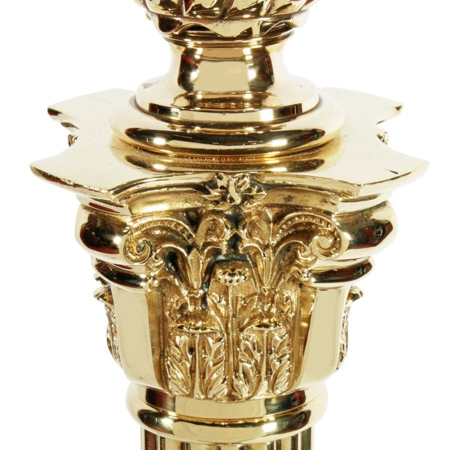Antique 19th Century Brass Standard Lamp 