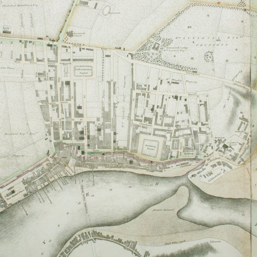 Antique George IV Plan of North Shields & Tynemouth 