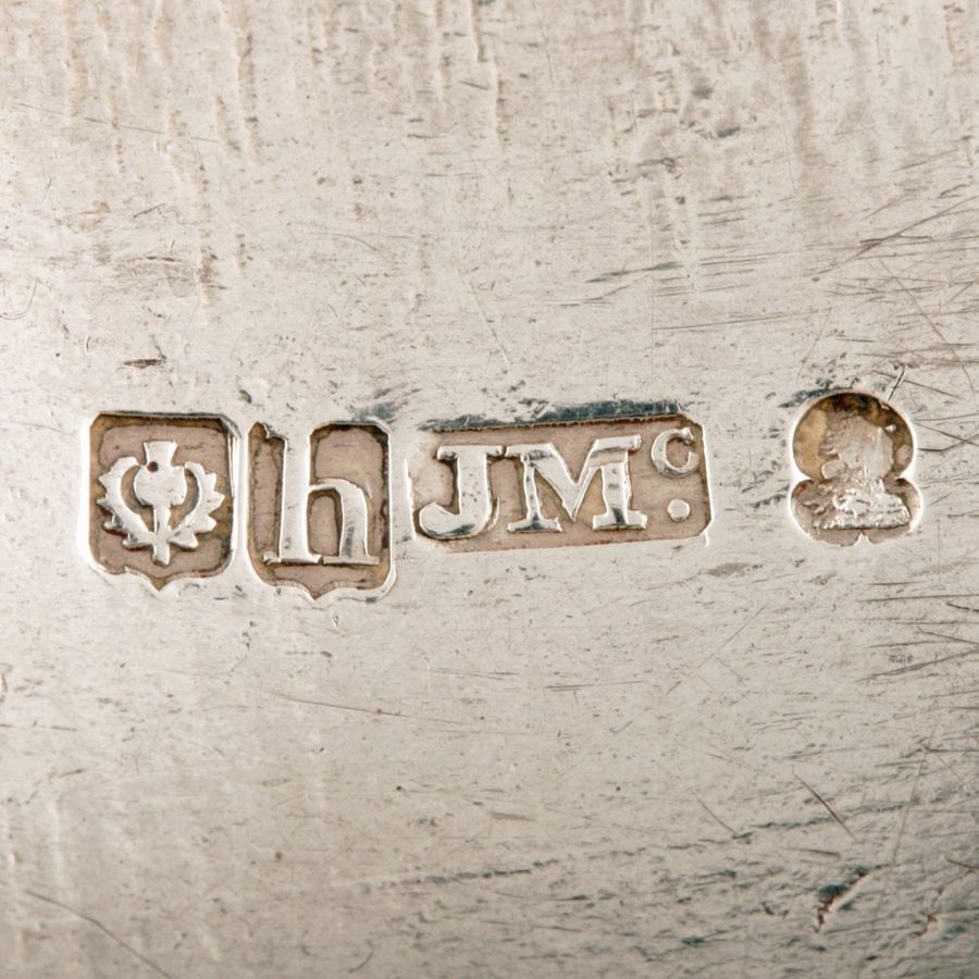 Antique Pair of Scottish Silver Decanter Labels 