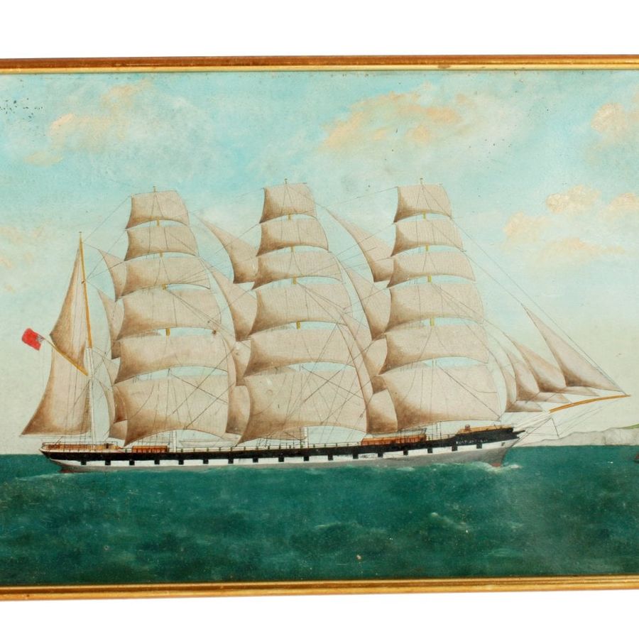 Antique Victorian 'Port Jackson' Ship Painting 