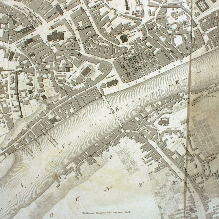 Antique George IV Plan of Newcastle & Gateshead 