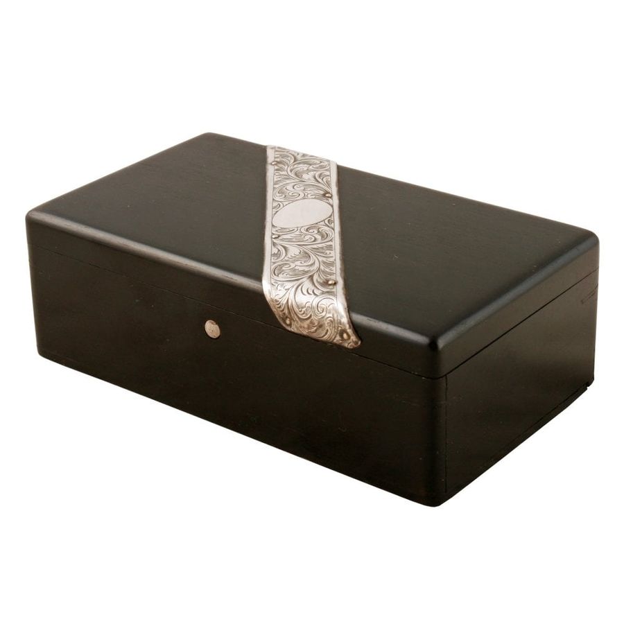 Antique Ebony & Silver Jewel Box 