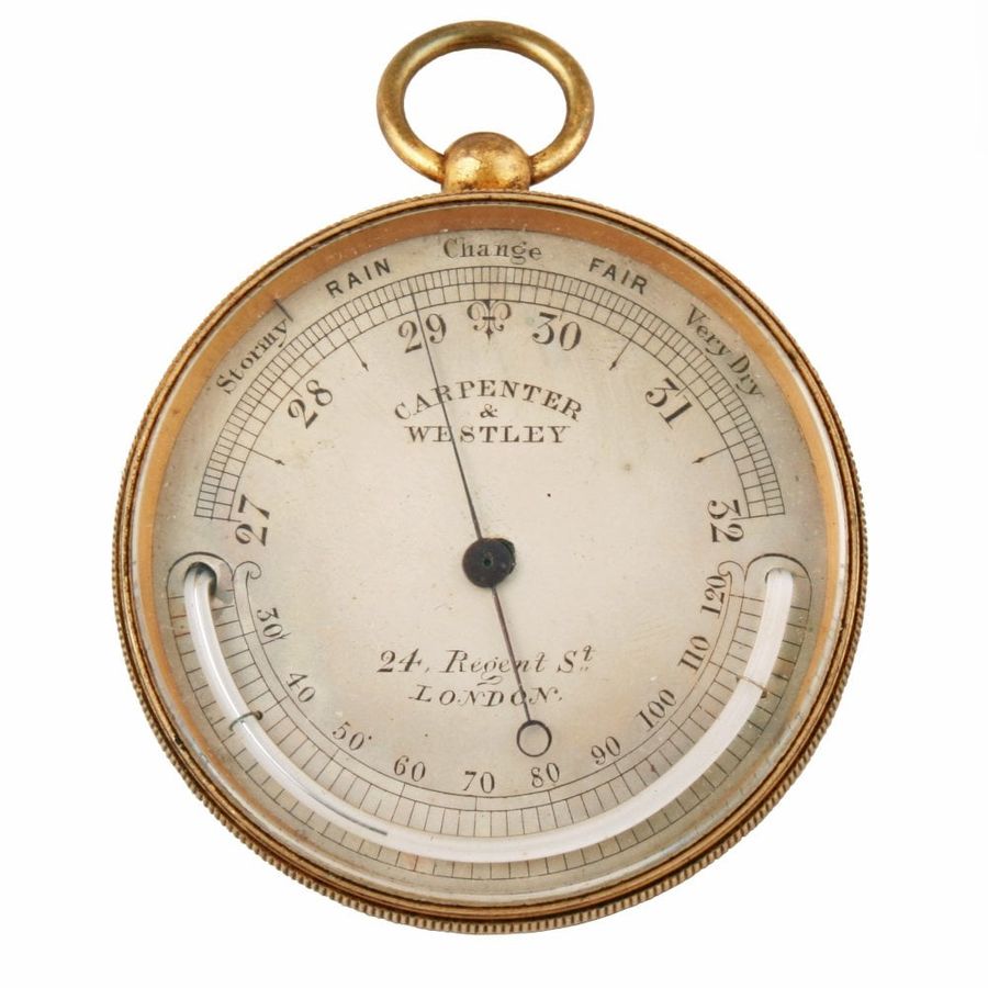 Antique Carpenter& Westley Pocket Barometer 
