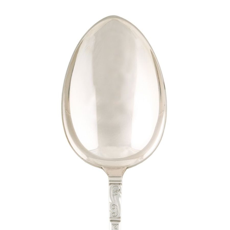 Antique Large Danish Silver Serving Spoon 