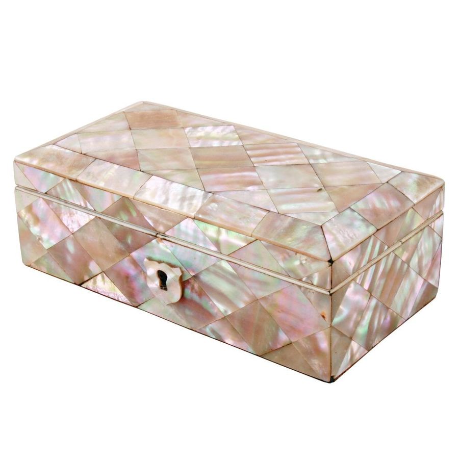 Antique Mother of Pearl Trinket Box 