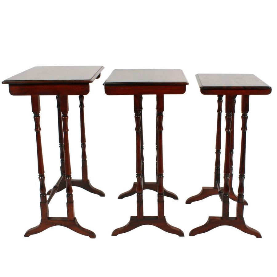Antique Nest of Three Rosewood Tables 