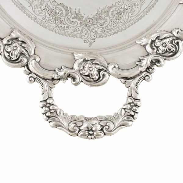 Antique Oval Silver Plated Tray 