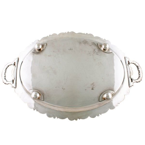 Antique Oval Silver Plated Tray 