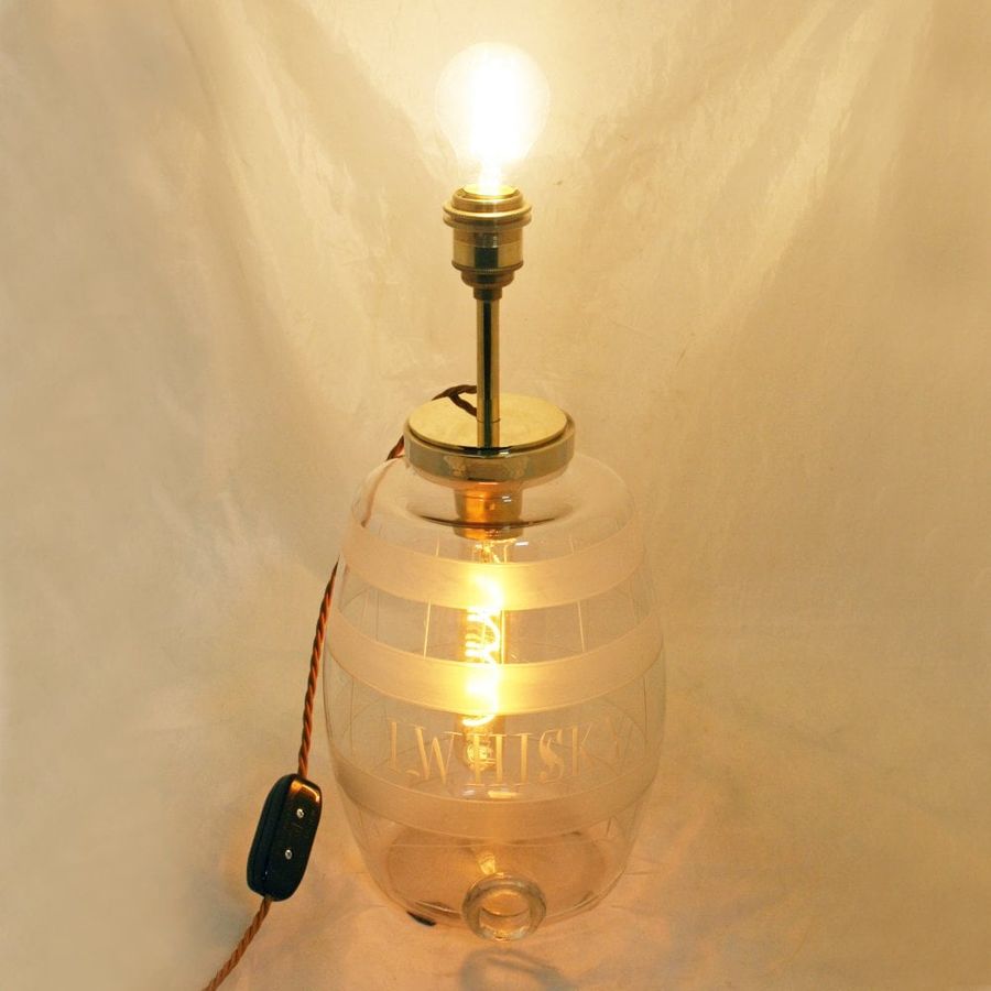 Antique Whisky Barrel Table Lamp 