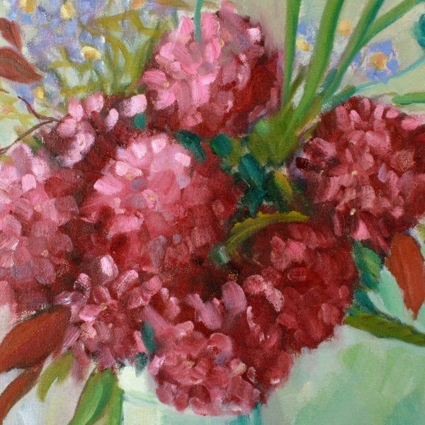 Antique Flowers Oil Painting by Doreen Williams 