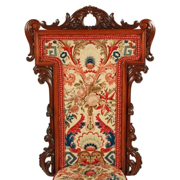 Antique Victorian Rosewood Prayer Chair 