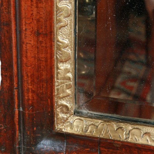Antique George I Carved Walnut Mirror 