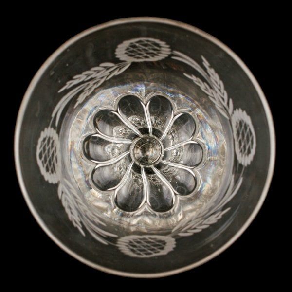 Antique Georgian Engraved Gin Glass 