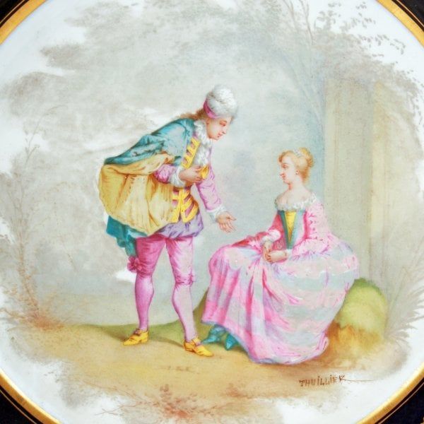 Antique Pair of Sevres Style Plates 
