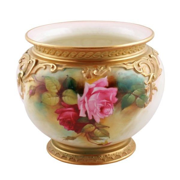 Antique Royal Worcester Porcelain Jardiniere 