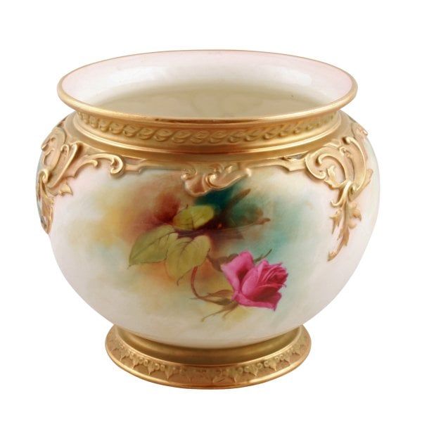 Antique Royal Worcester Porcelain Jardiniere 
