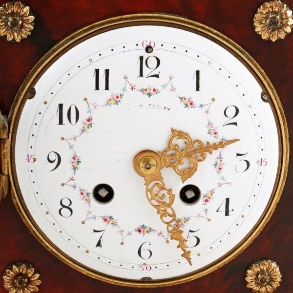 Antique Samuel Marti Tortoiseshell Mantel Clock 