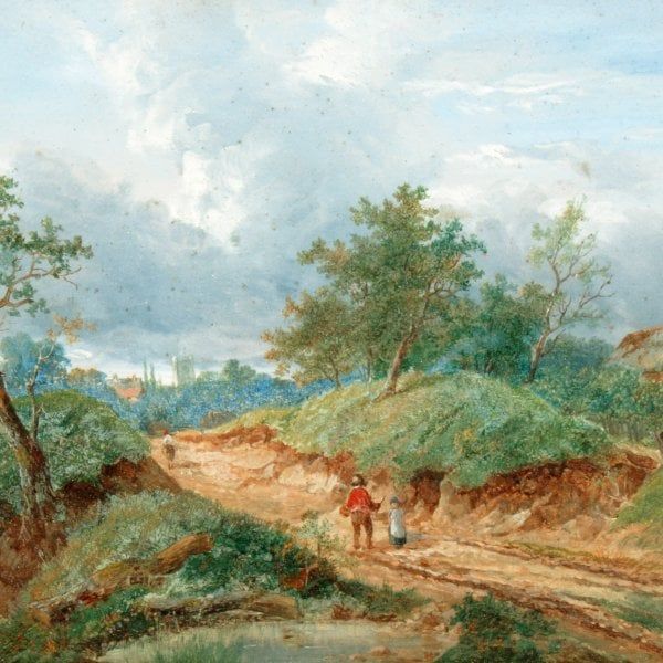 Antique Pair of Joseph Thors Oil Paintings 