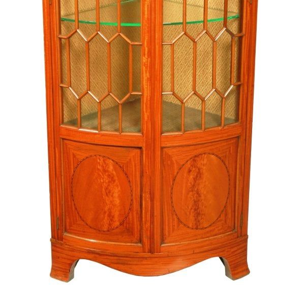 Antique Painted Satinwood Double Corner Cabinet 