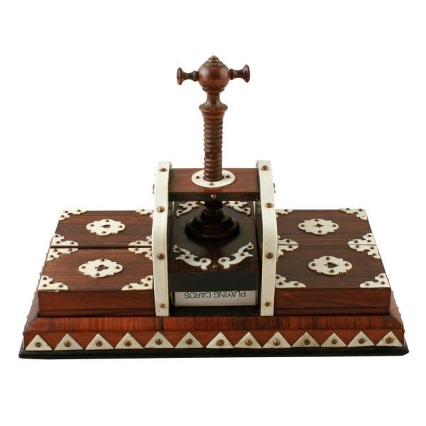 Antique Rosewood Playing Card Press 