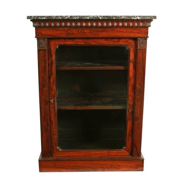 Antique George IV Marble Top Pier Cabinet 