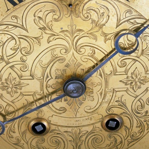 Antique Large Black Marble Mantel Clock 