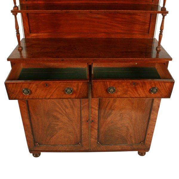 Antique Georgian Mahogany Cabinet Bookshelves 