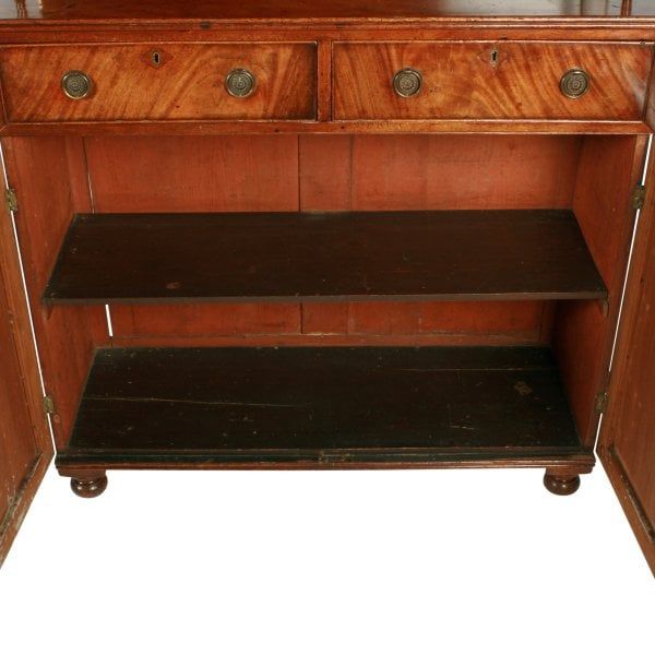 Antique Georgian Mahogany Cabinet Bookshelves 