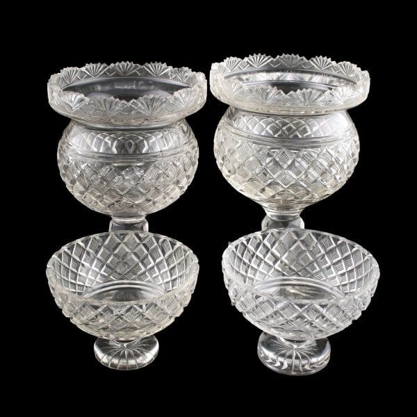 Antique Pair of Georgian Glass Bon Bon Jars 