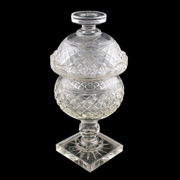 Antique Pair of Georgian Glass Bon Bon Jars 