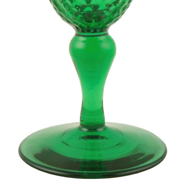 Antique 12 Green Edwardian Wine Glasses 