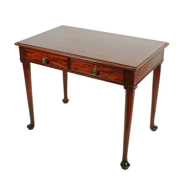 Antique Mahogany Two Drawer Side Table 