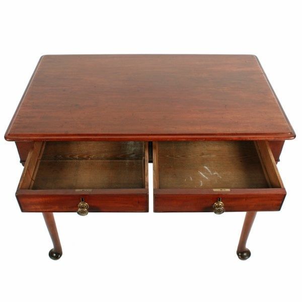 Antique Mahogany Two Drawer Side Table 