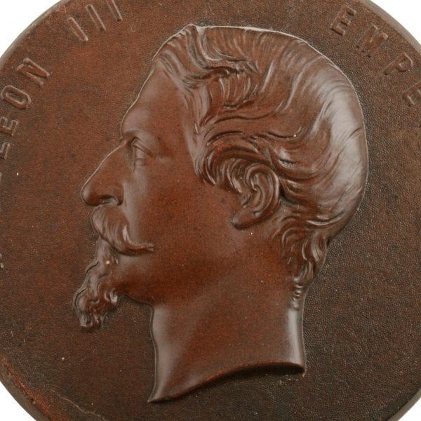 Antique Napoleon III & Eugenie Bois Durci Medallions 