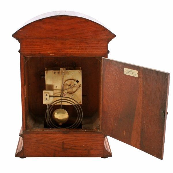 Antique Victorian Oak Mantel Clock 