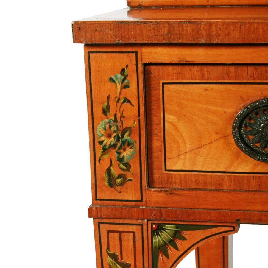 Antique Georgian Painted Satinwood Cabinet 