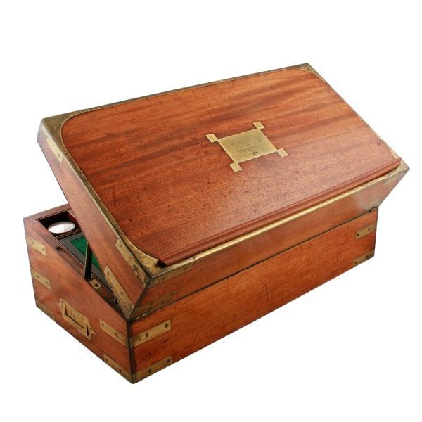 Antique Georgian Brass Bound Writing Box 