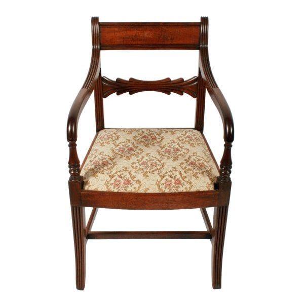 Antique Georgian Mahogany Elbow Chair 