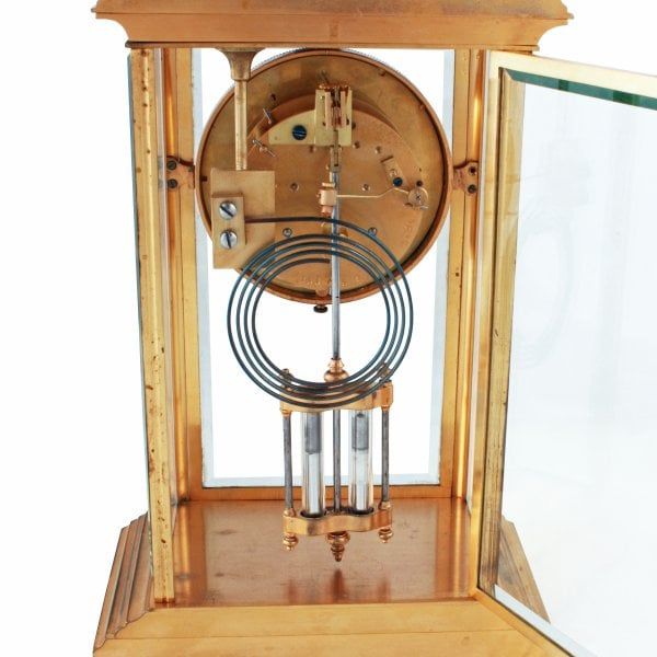 Antique French Four Glass Mantel Clock 