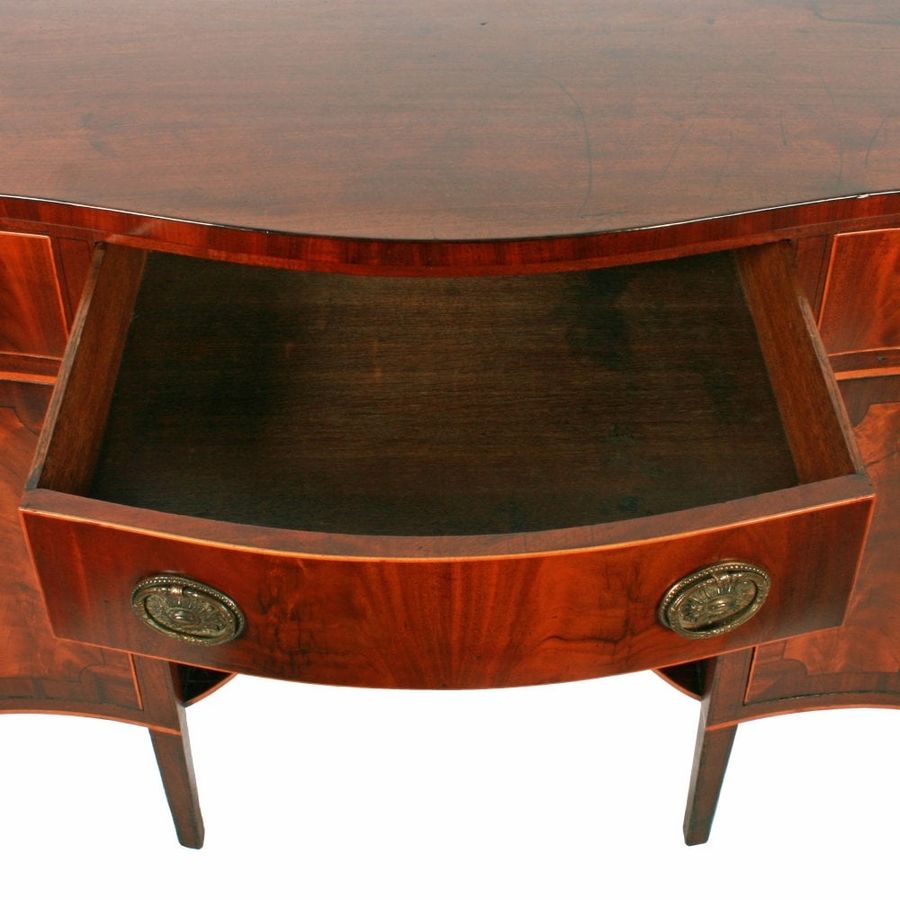 Antique Hepplewhite Serpentine Kneehole Table 