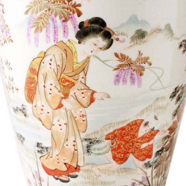 Antique Pair of Japanese Kutani Vases 
