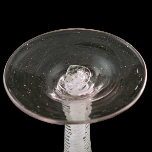 Antique Opaque Spiral Stem Wine Glass 