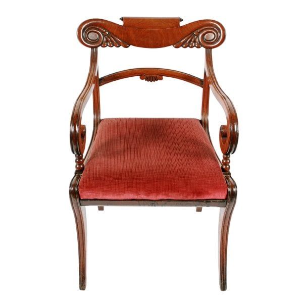 Antique Georgian Mahogany Sabre Leg Chair 