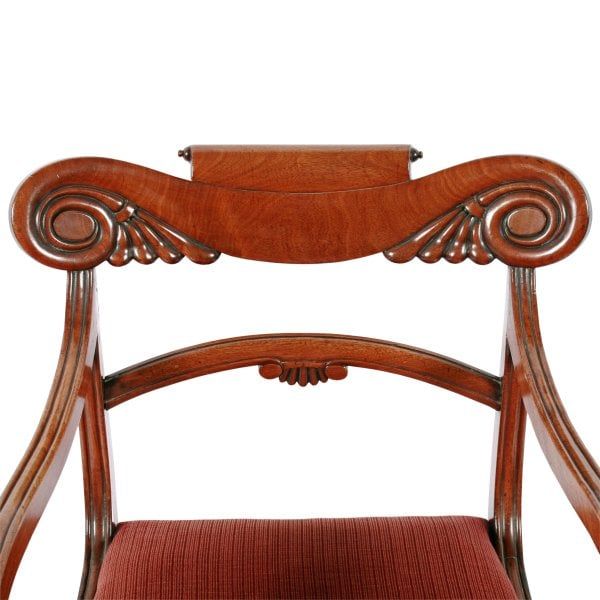 Antique Georgian Mahogany Sabre Leg Chair 